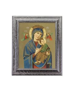 10 1/2" x 12 1/2" Grey Oak Finish Frame with an 8" x 10" Our Lady of Perpetual Help Print