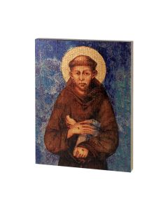 Saint Francis Textured Wood Plaque