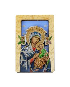 Our Lady of Perpetual Help Magnetic Standing Wooden Plaque