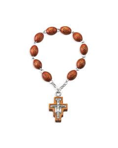 1 Decade San Damiano Wood Bead Rosary