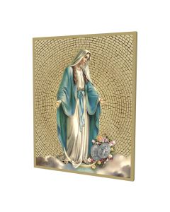 8" x 10" Gold Foil Mosaic Plaque of Our Lady of Grace