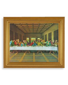 10" x 12" Gold Leaf Finish Beveled Frame with 8" x 10" The Last Supper Textured Art