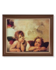 13 1/2" x 16 9/16" Walnut Finished Frame with 11" x 14" Raphael: Sistine Angels Textured Art