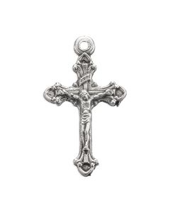 1" Antiqued Silver Oxidized Ornate Flared Tip Crucifix