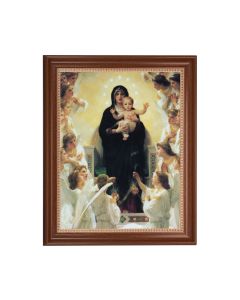 13 1/2" x 16 9/16" Walnut Finished Frame with 11" x 14" Queen of Angels Textured Art