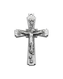 1 1/2" Antiqued Silver Oxidized Crucifix