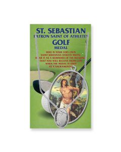 Oval Saint Sebastian Mens Golf Medal on a 24" Chain