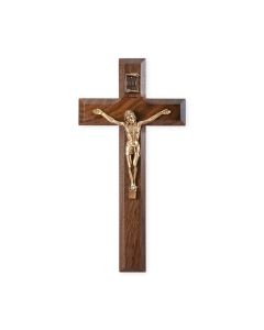 7" Walnut Cross with a Museum Gold Tone Corpus