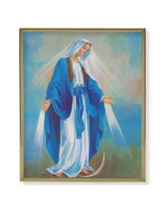 11" x 14" Gold Plaque Frame with a Our Lady of Grace Print