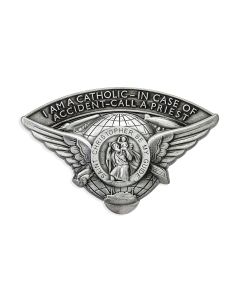 Winged Saint Christopher Over the Globe Auto Visor Clip (Sold in Inc. of 3)