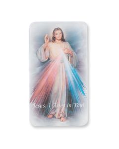 3 1/2" x 6 1/2" Divine Mercy Image on Pearlized White Plaque
