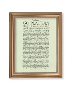 13 1/2" x 16 9/16" Gold Leaf Antique Finished Frame with 11" x 14" Go Placidly Textured Art