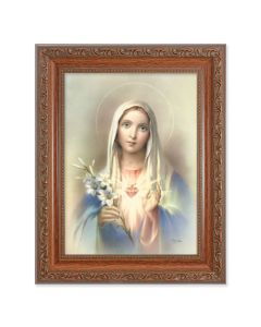 8.25" x 10.25" Ornate Wood Frame with a 6" x 8" Immaculate Heart of Mary Print