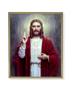 8" x 10" Gold Plaque Frame with a Chambers: Sacred Heart of Jesus Print