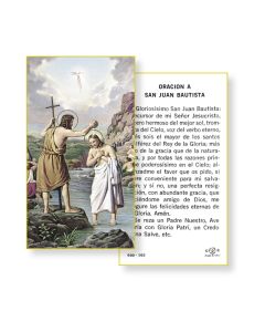 Saint John the Baptist Holy Card in Spanish