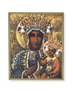 11" x 14" Gold Plaque Frame with a Our Lady of Czestochowa Print