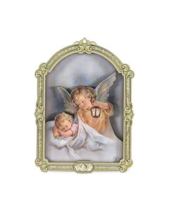 5" Cathedral 3D Plaque Guardian Angel with Lantern