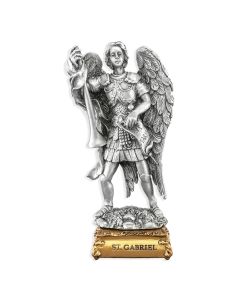 4 1/2" Pewter Saint Gabriel Statue, Gift Boxed-P65