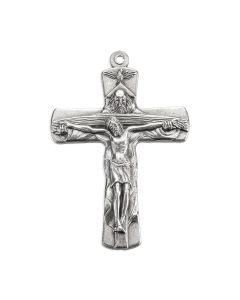 2" Antiqued Silver Oxidized Trinity Crucifix