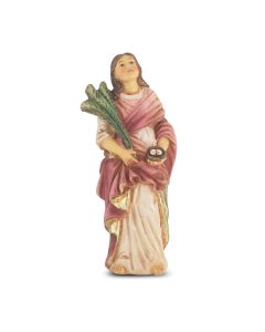 4" Cold Cast Resin Hand Painted Statue of Saint Lucy in a Deluxe Window Box-P65