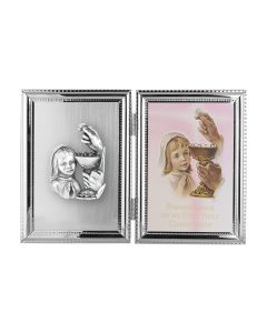 5" x 7" Standing Communion Girl with Chalice Photo Frame-P65