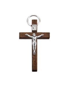 1 1/4" Maroon Wood Crucifix