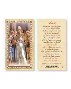 Love is Patient - St Paul Laminated Holy Card. Inc. of 25