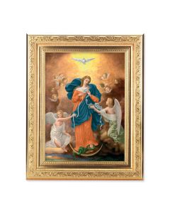 8 1/4" x 10 1/4" Gold Ornate Frame with a 6" x 8" Our Lady Untier of Knots Print