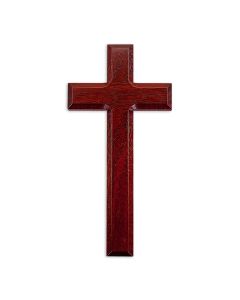 7" DARK CHERRY WOOD CROSS Boxed