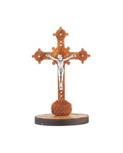 Olive Wood Standing Auto Crucifix