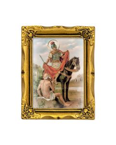 3" x 2" Antique Gold Frame with Saint Martin of Tours Print-P65