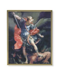 8" x 10" Gold Plaque Frame with a Saint Michael Print
