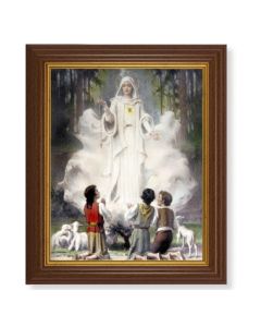 10 1/2" x 12 1/2" Walnut Finish Beveled Frame with 8" x 10" Our Lady of Fatima  Textured Art