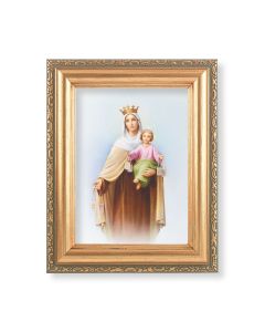5.5" x 7" Antique Gold Frame with an Our Lady of Mount Carmel Print