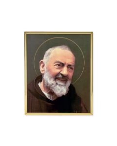 8" x 10" Gold Plaque Frame with a Padre Pio Print