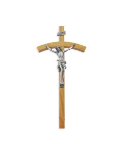 10" Oak Wood Cross with a Fine Pewter Corpus
