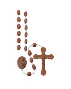 Brown Plastic Bead Rosary-P65