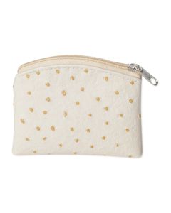 Beige Ostrich Skin Rosary Pouch-P65