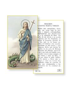 Saint Martha Holy Card in Spanish