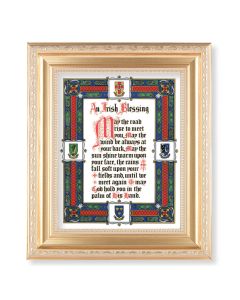 10 1/4" x 12 1/4" Satin Gold Frame with an 8" x 10" Irish Blessing Print