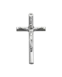 1 1/2" Antiqued Silver Oxidized Tubular Crucifix