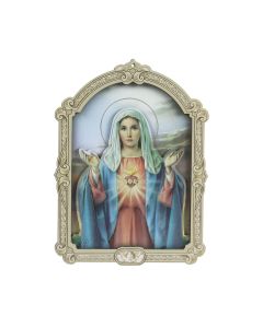 9" Cathedral 3D Plaque Immaculate Heart of Mary