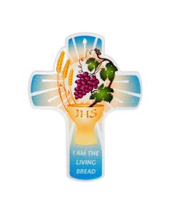 4" Communion Grapes and Chalice Resin Cross