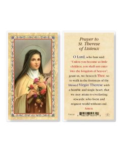 St. Therese Laminated Holy Card. Inc. of 25