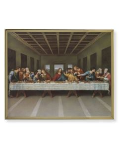 8" x 10" Gold Plaque Frame with a Da Vinci: Last Supper Print
