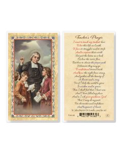 Teachers Prayer J.B. Delasalle Laminated Holy Card. Inc. of 25