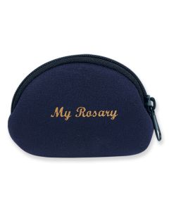 Blue Neoprene Rosary Case, Gold Stamped with My Rosary