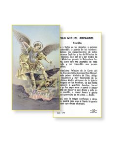 Saint Michael the Archangel Holy Card in Spanish