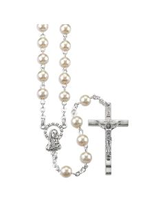 Imitation Pearl Glass Bead Rosary