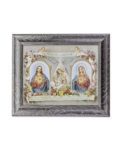 10 1/2" x 12 1/2" Grey Oak Finish Frame with an 8" x 10" Baby Room Blessing in Spanish Print